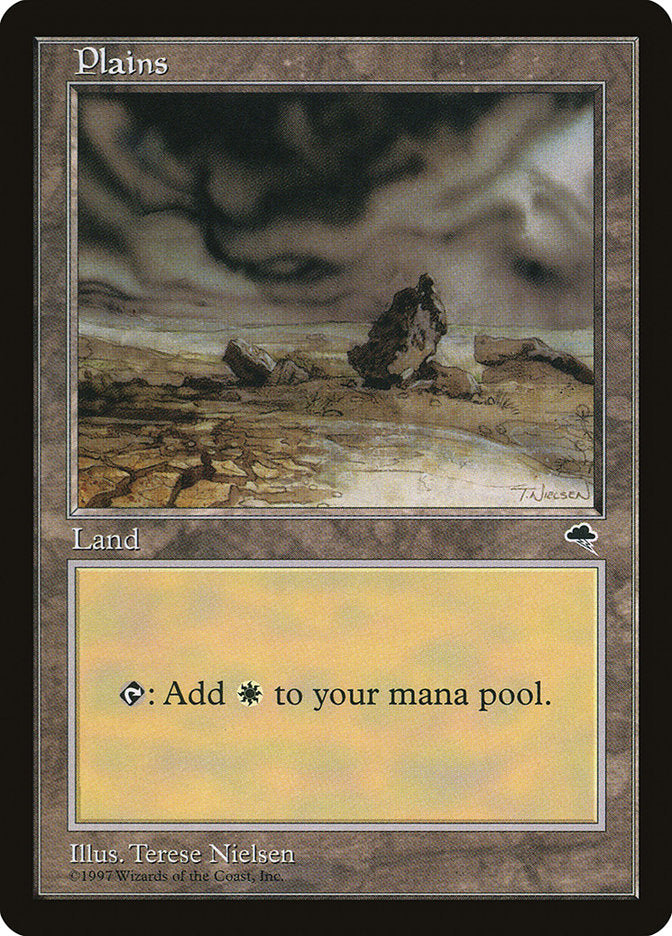 Plains (Black Signature on White Background) [Tempest] | Shuffle n Cut Hobbies & Games