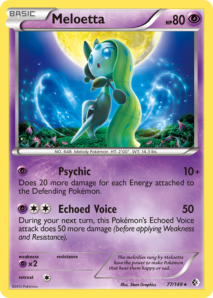 Meloetta (77/149) (Theme Deck Exclusive) [Black & White: Boundaries Crossed] | Shuffle n Cut Hobbies & Games