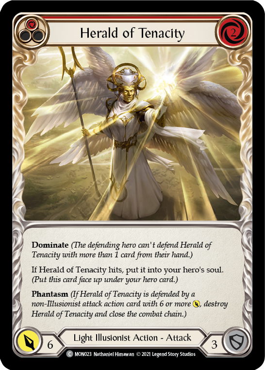 Herald of Tenacity (Red) [MON023] 1st Edition Normal | Shuffle n Cut Hobbies & Games