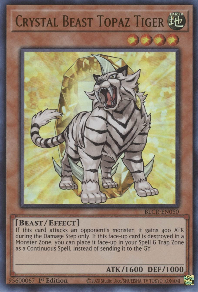Crystal Beast Topaz Tiger [BLCR-EN050] Ultra Rare | Shuffle n Cut Hobbies & Games
