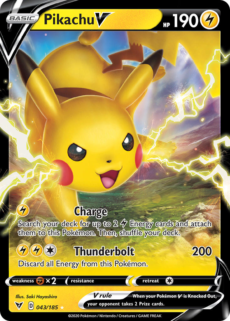 Pikachu V (043/185) [Sword & Shield: Vivid Voltage] | Shuffle n Cut Hobbies & Games