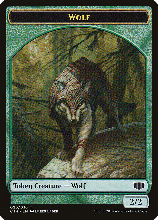 Treefolk // Wolf Double-Sided Token [Commander 2014 Tokens] | Shuffle n Cut Hobbies & Games