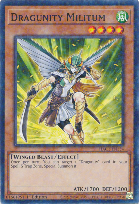 Dragunity Militum (Duel Terminal) [HAC1-EN154] Common | Shuffle n Cut Hobbies & Games
