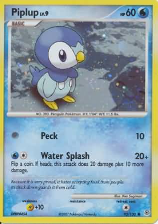 Piplup (93/130) (Cosmos Holo) [Diamond & Pearl: Base Set] | Shuffle n Cut Hobbies & Games