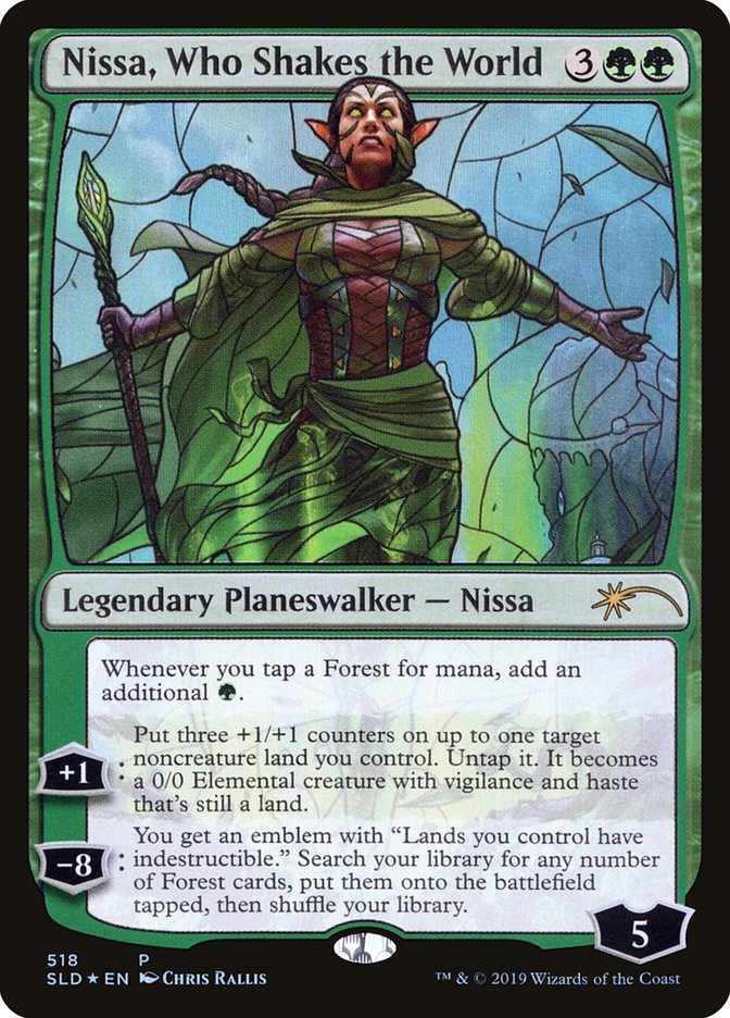 Nissa, Who Shakes the World (Stained Glass) [Secret Lair Drop Promos] | Shuffle n Cut Hobbies & Games