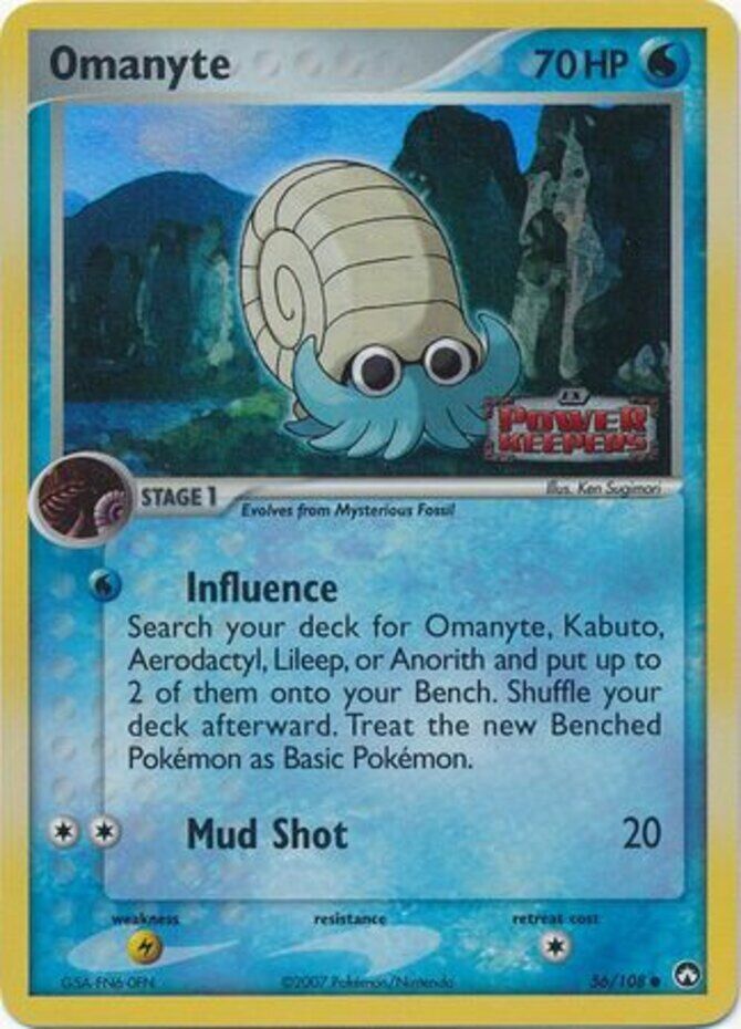 Omanyte (56/108) (Stamped) [EX: Power Keepers] | Shuffle n Cut Hobbies & Games