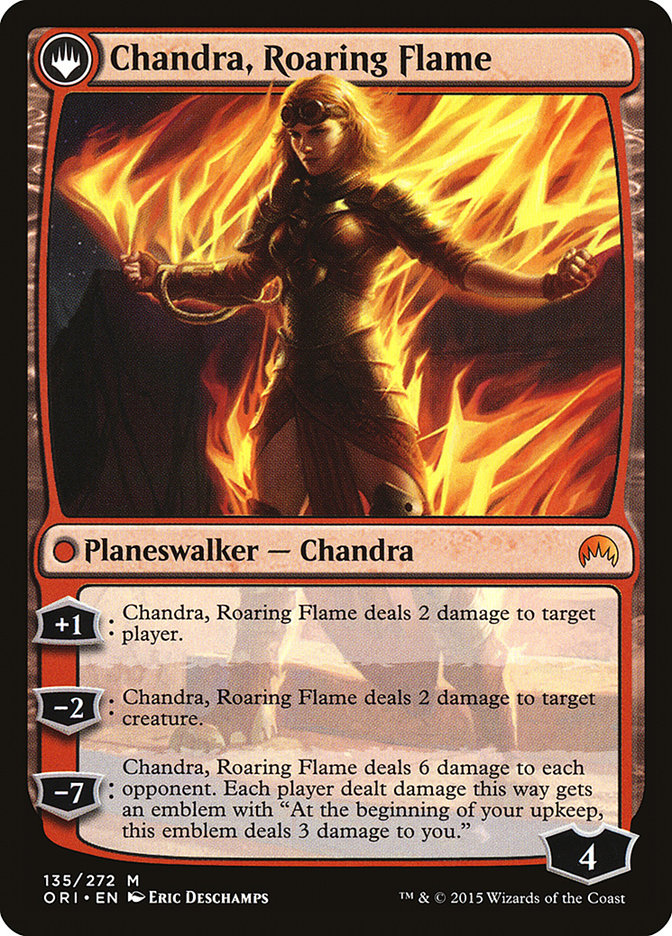 Chandra, Fire of Kaladesh // Chandra, Roaring Flame [Magic Origins] | Shuffle n Cut Hobbies & Games