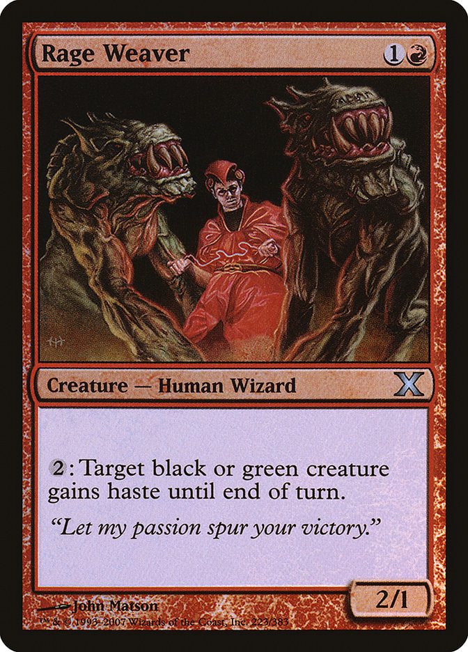 Rage Weaver (Premium Foil) [Tenth Edition] | Shuffle n Cut Hobbies & Games