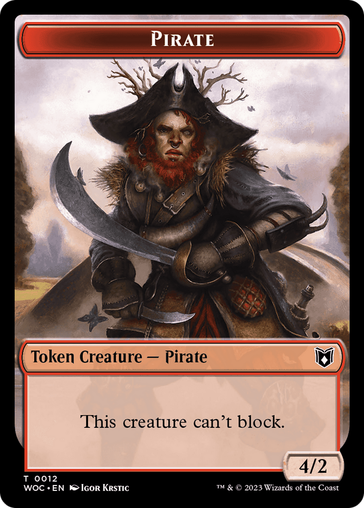 Pirate // Human Double-Sided Token [Wilds of Eldraine Commander Tokens] | Shuffle n Cut Hobbies & Games