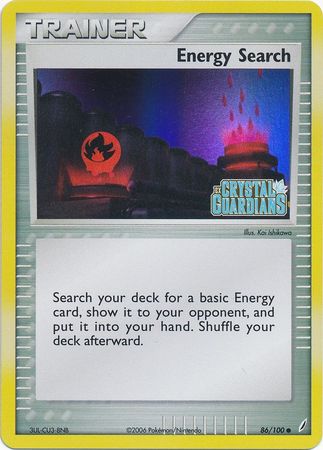 Energy Search (86/100) (Stamped) [EX: Crystal Guardians] | Shuffle n Cut Hobbies & Games