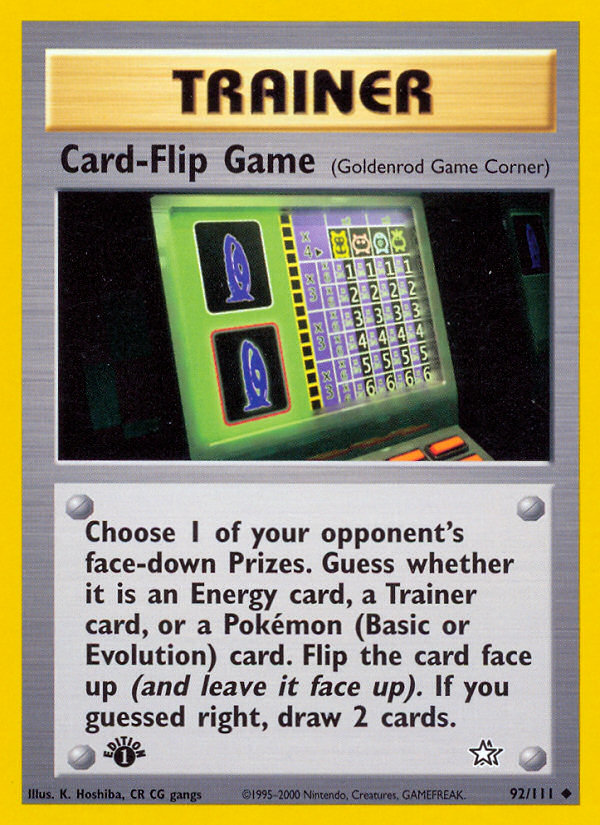 Card-Flip Game (92/111) [Neo Genesis 1st Edition] | Shuffle n Cut Hobbies & Games