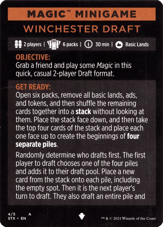Winchester Draft (Magic Minigame) [Strixhaven: School of Mages Minigame] | Shuffle n Cut Hobbies & Games
