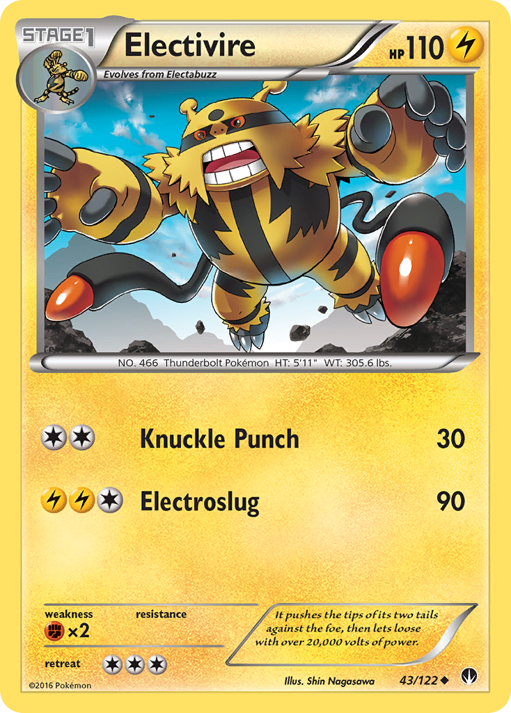 Electivire (43/122) [XY: BREAKpoint] | Shuffle n Cut Hobbies & Games