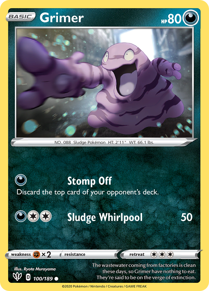 Grimer (100/189) [Sword & Shield: Darkness Ablaze] | Shuffle n Cut Hobbies & Games