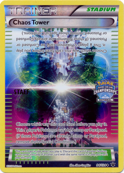 Chaos Tower (94/124) (National Championship Promo Staff) [XY: Fates Collide] | Shuffle n Cut Hobbies & Games