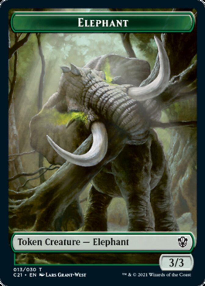 Frog Lizard // Elephant Double-Sided Token [Commander 2021 Tokens] | Shuffle n Cut Hobbies & Games