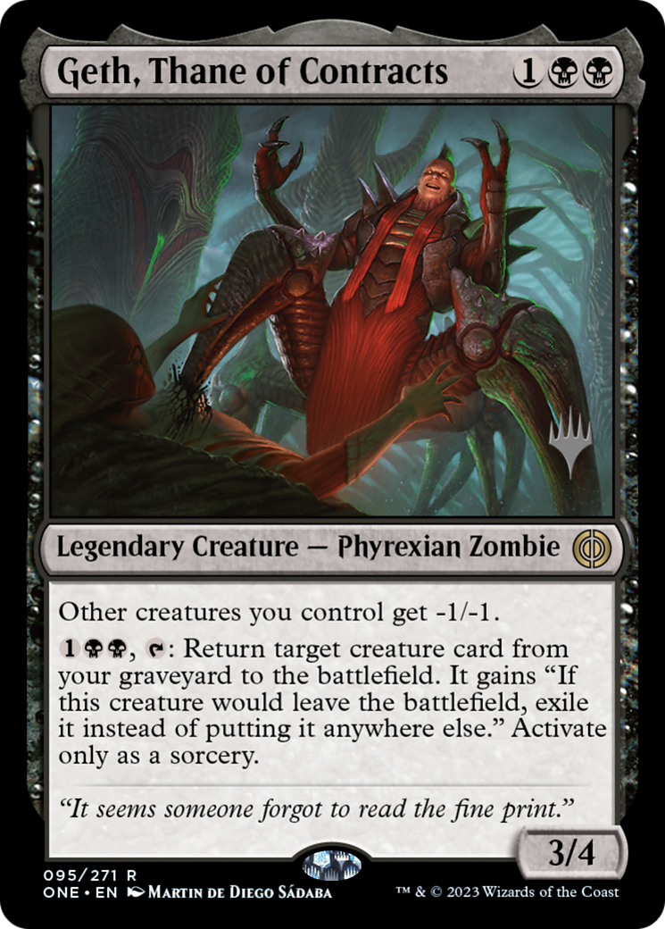 Geth, Thane of Contracts (Promo Pack) [Phyrexia: All Will Be One Promos] | Shuffle n Cut Hobbies & Games