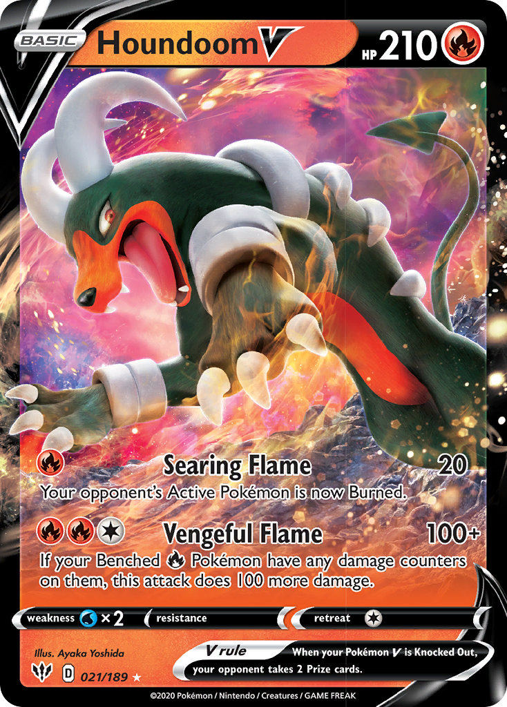 Houndoom V (021/189) [Sword & Shield: Darkness Ablaze] | Shuffle n Cut Hobbies & Games