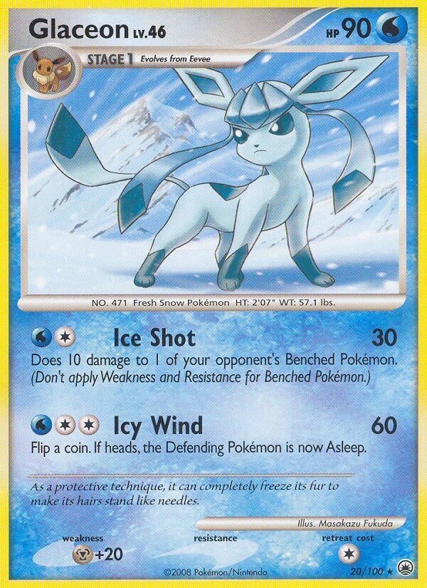 Glaceon (20/100) (Theme Deck Exclusive) [Diamond & Pearl: Majestic Dawn] | Shuffle n Cut Hobbies & Games