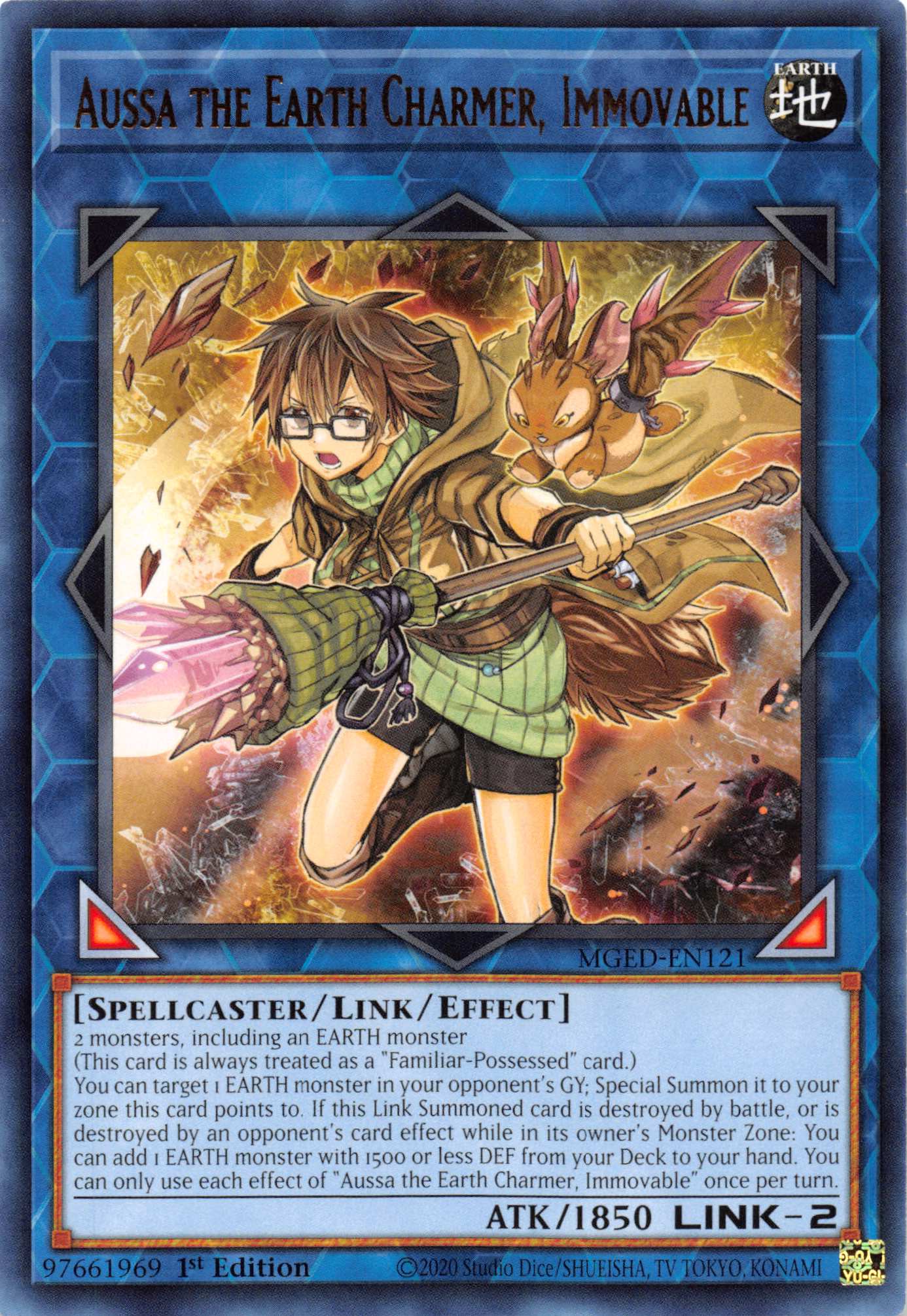 Aussa the Earth Charmer, Immovable [MGED-EN121] Rare | Shuffle n Cut Hobbies & Games