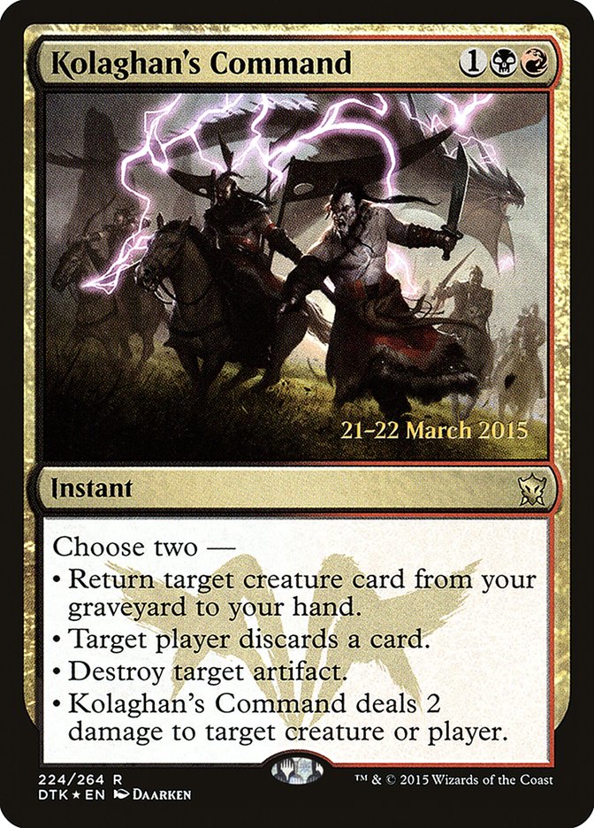 Kolaghan's Command [Dragons of Tarkir Prerelease Promos] | Shuffle n Cut Hobbies & Games