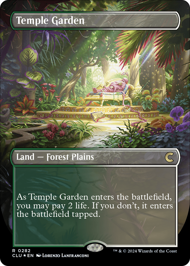 Temple Garden (Borderless) [Ravnica: Clue Edition] | Shuffle n Cut Hobbies & Games