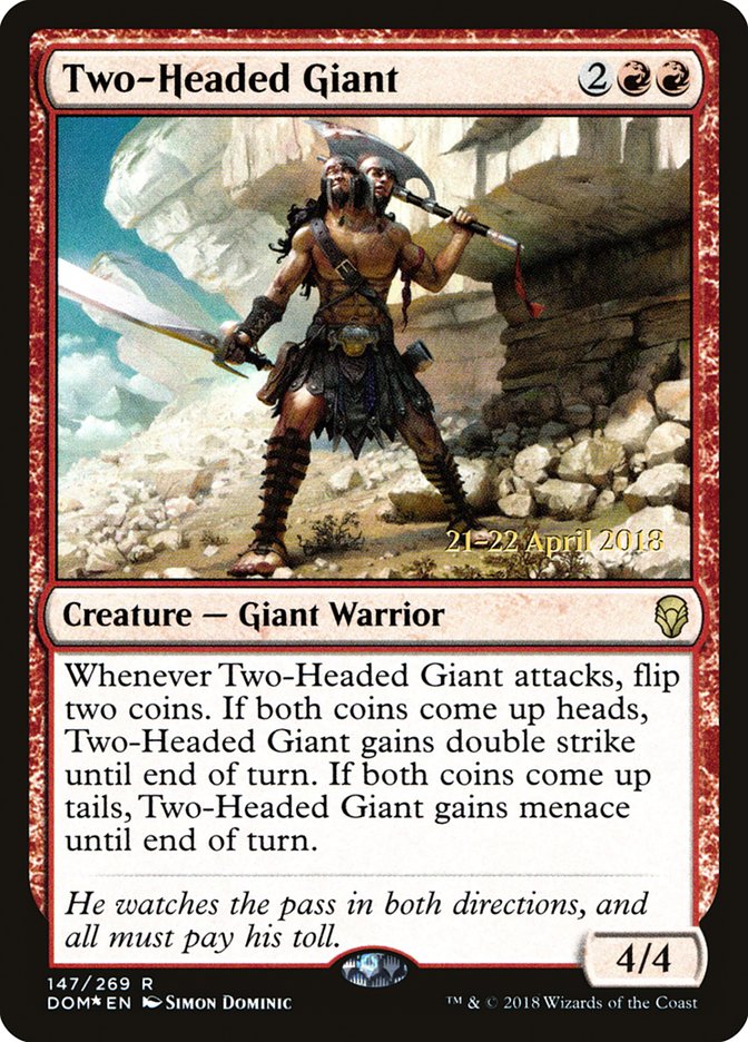 Two-Headed Giant [Dominaria Prerelease Promos] | Shuffle n Cut Hobbies & Games