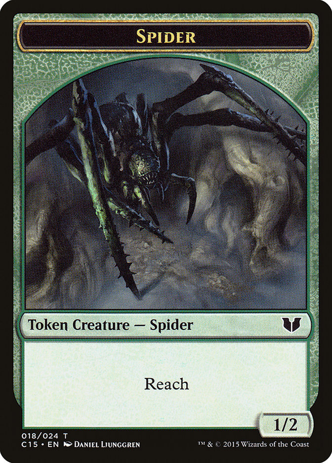 Saproling // Spider Double-Sided Token [Commander 2015 Tokens] | Shuffle n Cut Hobbies & Games