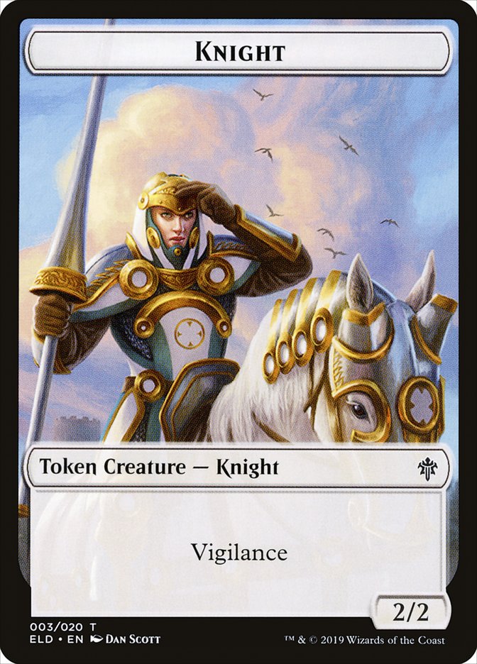 Knight Token [Throne of Eldraine Tokens] | Shuffle n Cut Hobbies & Games