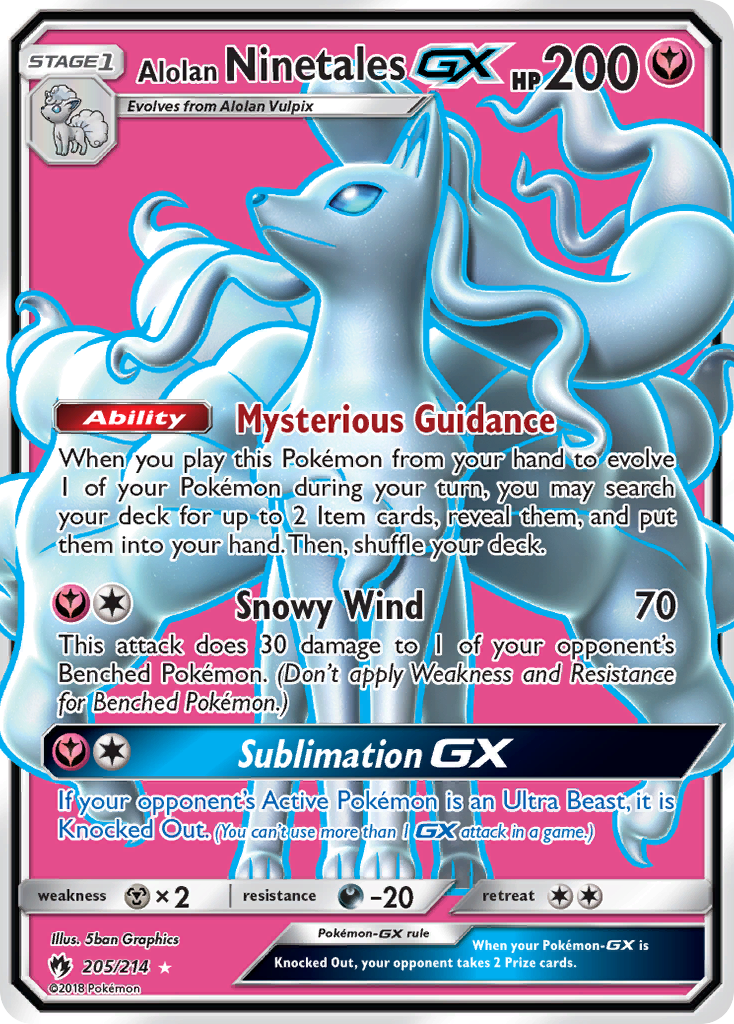 Alolan Ninetales GX (205/214) [Sun & Moon: Lost Thunder] | Shuffle n Cut Hobbies & Games