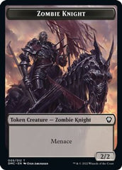 Zombie Knight // Warrior Double-Sided Token [Dominaria United Commander Tokens] | Shuffle n Cut Hobbies & Games
