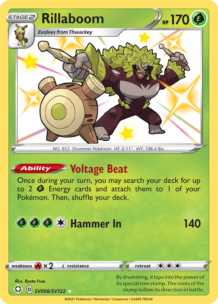 Rillaboom (SV006/SV122) [Sword & Shield: Shining Fates] | Shuffle n Cut Hobbies & Games