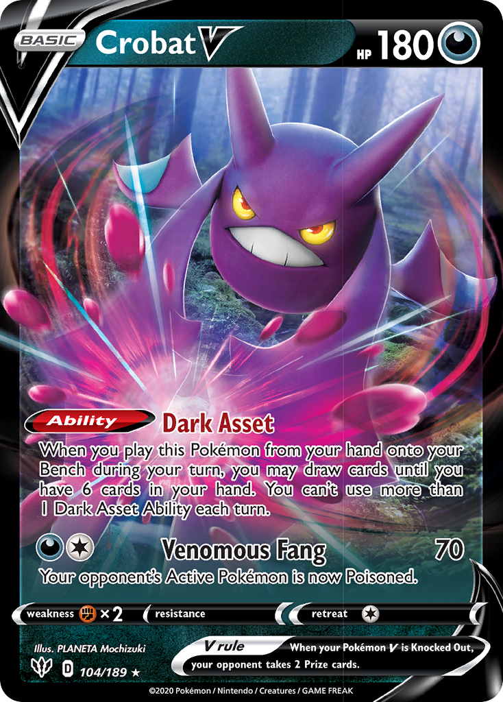 Crobat V (104/189) [Sword & Shield: Darkness Ablaze] | Shuffle n Cut Hobbies & Games