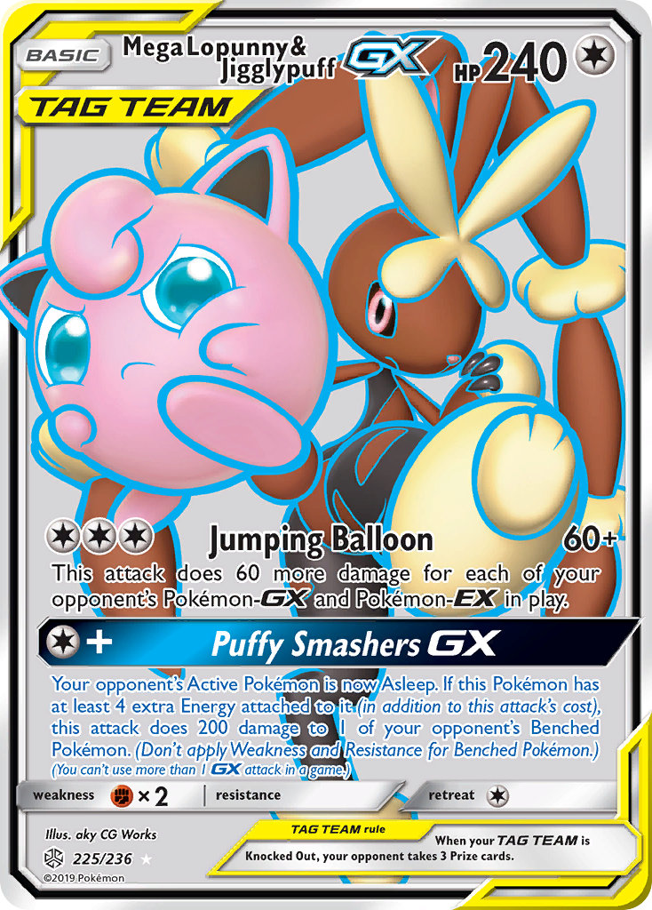 Mega Lopunny & Jigglypuff GX (225/236) [Sun & Moon: Cosmic Eclipse] | Shuffle n Cut Hobbies & Games