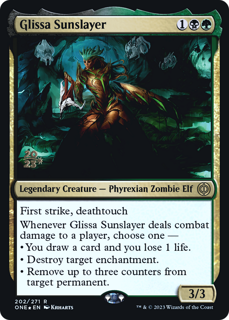 Glissa Sunslayer [Phyrexia: All Will Be One Prerelease Promos] | Shuffle n Cut Hobbies & Games
