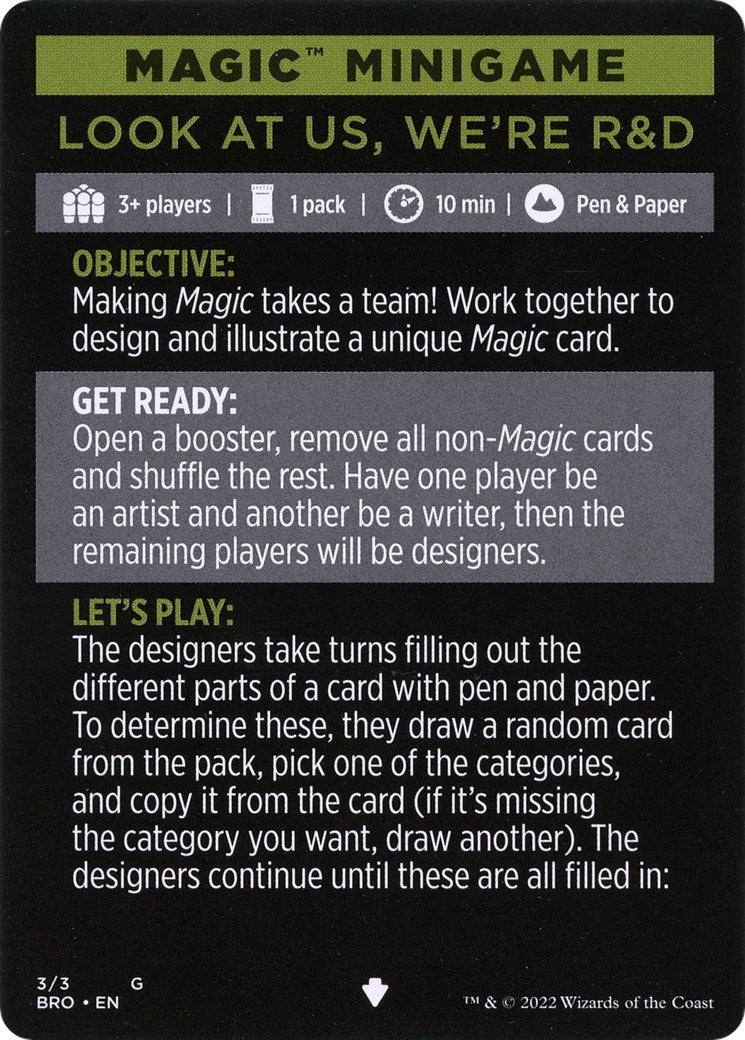 Look at Us, We're R&D (Magic Minigame) [The Brothers' War Minigame] | Shuffle n Cut Hobbies & Games
