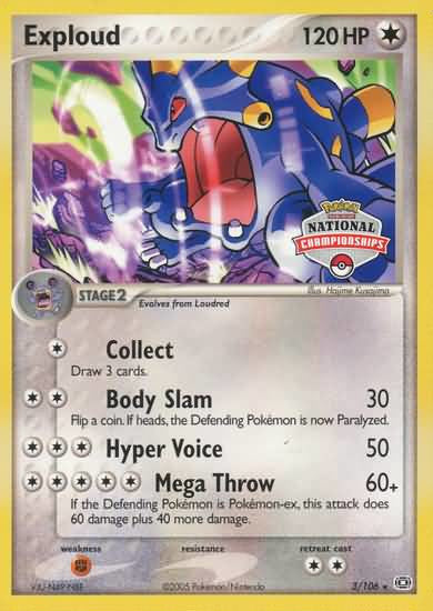Exploud (3/106) (National Championship Promo) [EX: Emerald] | Shuffle n Cut Hobbies & Games