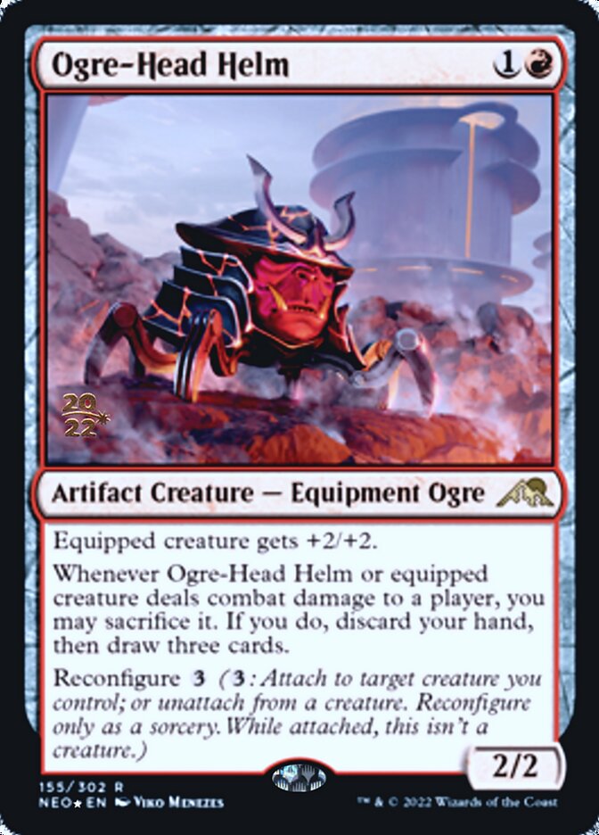 Ogre-Head Helm [Kamigawa: Neon Dynasty Prerelease Promos] | Shuffle n Cut Hobbies & Games