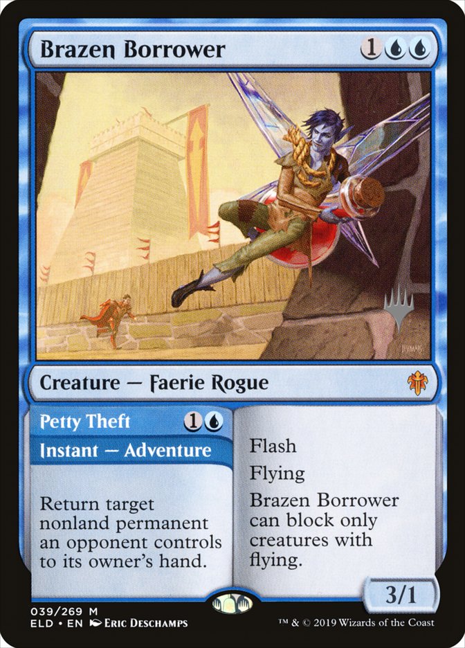 Brazen Borrower // Petty Theft (Promo Pack) [Throne of Eldraine Promos] | Shuffle n Cut Hobbies & Games