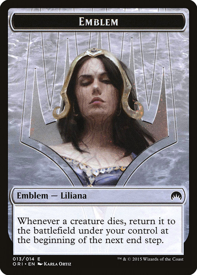 Liliana, Defiant Necromancer Emblem [Magic Origins Tokens] | Shuffle n Cut Hobbies & Games