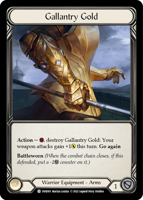 Gallantry Gold [DVR005] (Classic Battles: Rhinar vs Dorinthea)  Rainbow Foil | Shuffle n Cut Hobbies & Games