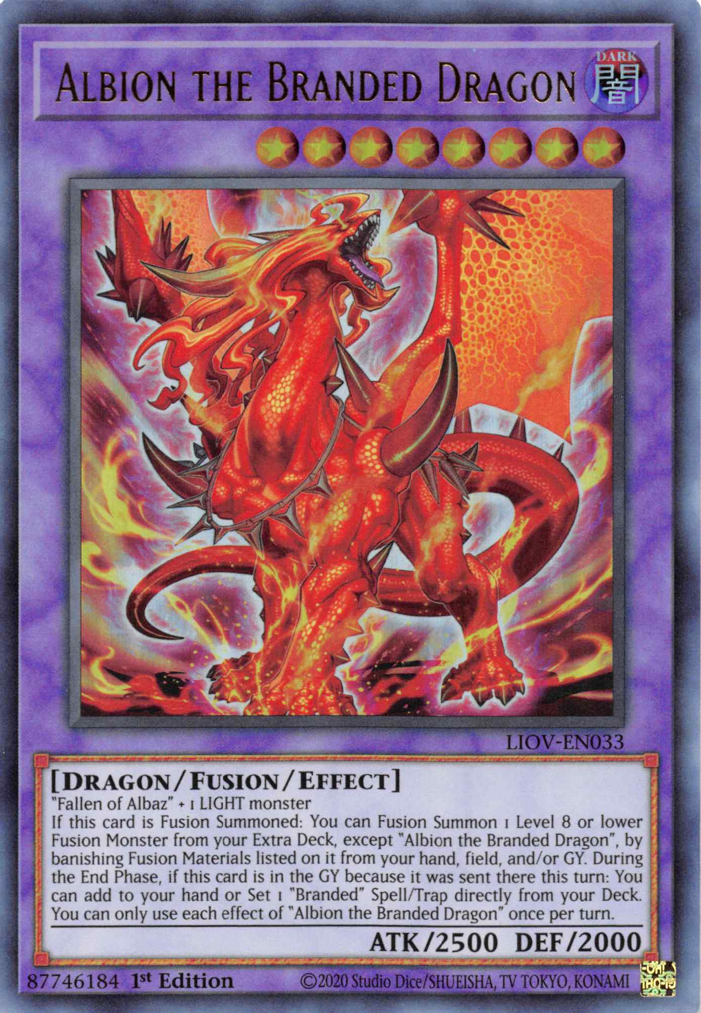 Albion the Branded Dragon [LIOV-EN033] Ultra Rare | Shuffle n Cut Hobbies & Games