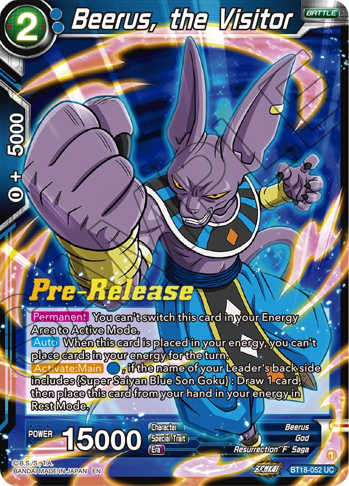 Beerus, the Visitor (BT18-052) [Dawn of the Z-Legends Prerelease Promos] | Shuffle n Cut Hobbies & Games