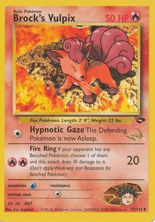 Brock's Vulpix (37/132) (W Stamped Promo) [Gym Challenge Unlimited] | Shuffle n Cut Hobbies & Games