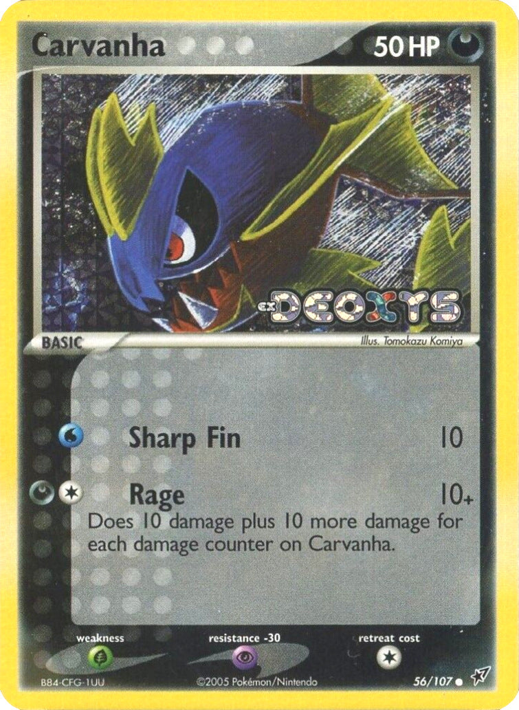 Carvanha (56/107) (Stamped) [EX: Deoxys] | Shuffle n Cut Hobbies & Games