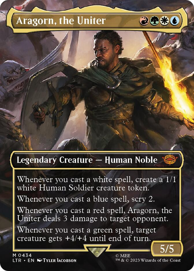 Aragorn, the Uniter (Borderless Alternate Art) [The Lord of the Rings: Tales of Middle-Earth] | Shuffle n Cut Hobbies & Games
