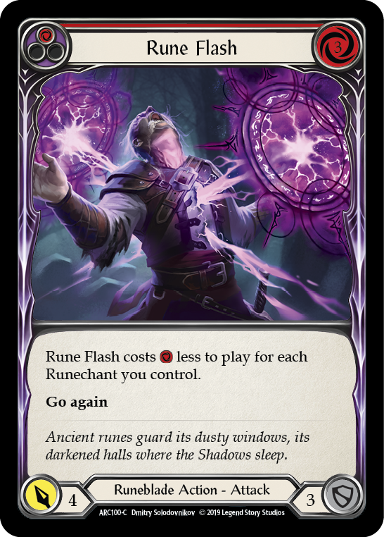 Rune Flash (Red) [ARC100-C] 1st Edition Rainbow Foil | Shuffle n Cut Hobbies & Games