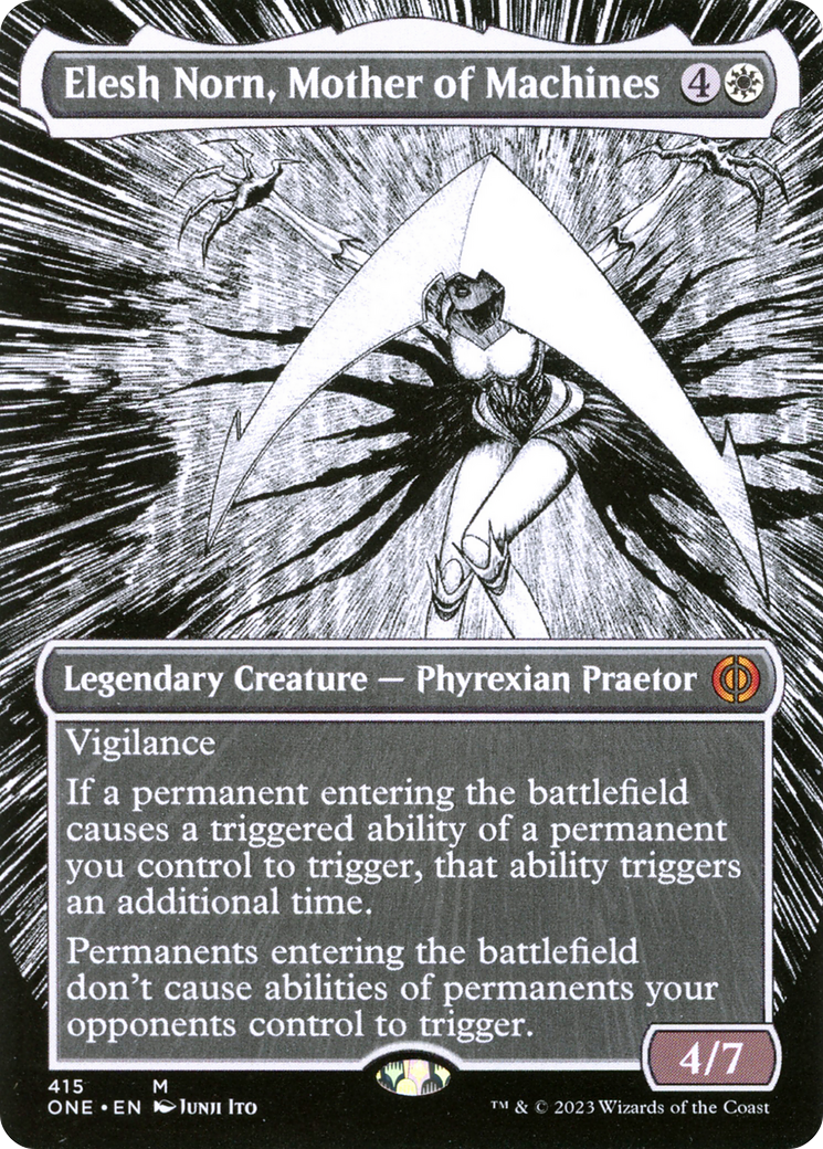 Elesh Norn, Mother of Machines (Borderless Manga) [Phyrexia: All Will Be One] | Shuffle n Cut Hobbies & Games