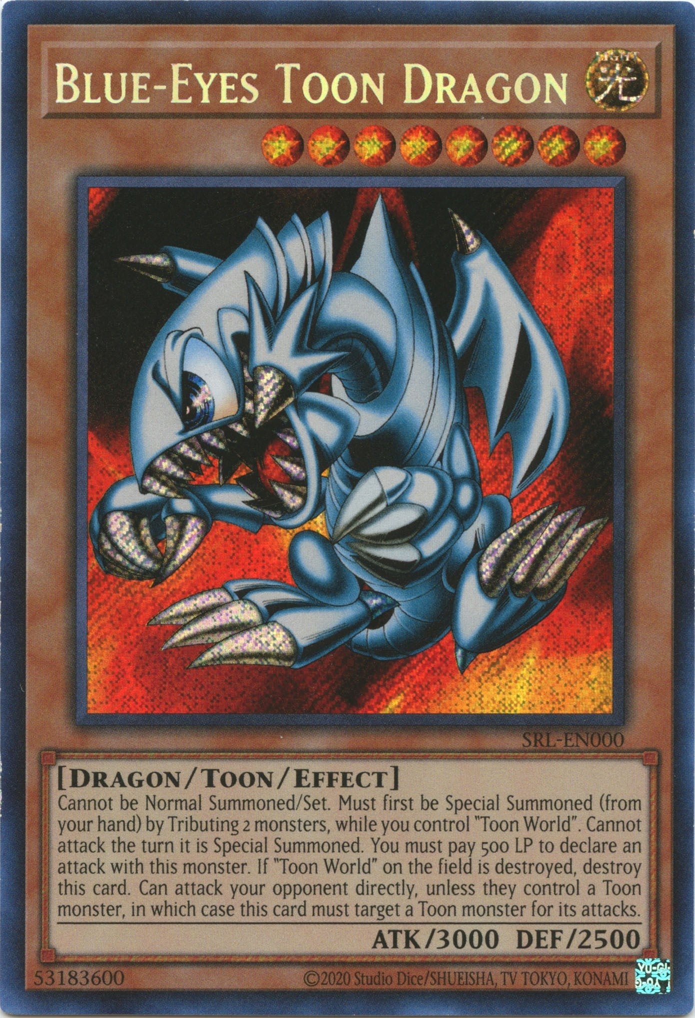 Blue-Eyes Toon Dragon (25th Anniversary) [SRL-EN000] Secret Rare | Shuffle n Cut Hobbies & Games