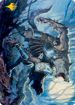 Moonrage Brute Art Card (Gold-Stamped Signature) [Innistrad: Midnight Hunt Art Series] | Shuffle n Cut Hobbies & Games